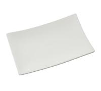 DRW Centre de Table rectangulaire en céramique Ton crème 26 x 16 x 3,5 cm