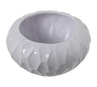 DRW Centre Rond en céramique Blanc Brillant 28x15cm