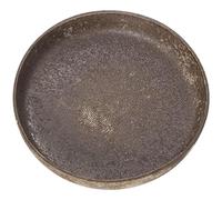 DRW Centre Rond en céramique en Brun foncé Texture Sable 35x6cm