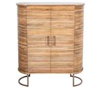 DRW Console d'entrée avec 2 Portes en Bois et Pieds en métal Naturel et doré, 110 x 40 x 90 cm, Fer et Pierre, Noir et Multicolore, Medidas: 42x36x92 cm