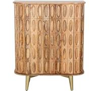 DRW Console en Bois avec 2 Portes et Pieds en métal Naturel et doré, 110 x 42 x 90 cm, Blanc décapé, Medidas: 180x40x90 cm