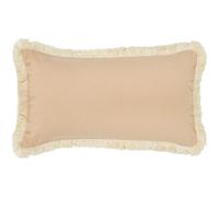 DRW Coussin rectangulaire en Polyester, Coton et Lin avec Fermeture éclair en crème, 50 x 10 x 30 cm
