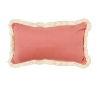 DRW Coussin rectangulaire en Polyester, Coton et Lin avec Fermeture éclair en Rose, 50 x 10 x 30 cm