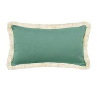 DRW Coussin rectangulaire en Polyester, Coton et Lin avec Fermeture éclair en Vert 50 x 10 x 30 cm