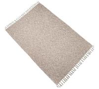 DRW Couverture rectangulaire en Coton avec Franges en Gris et Marron, 1 x 130 x 170 cm