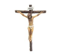 DRW Crucifix Christ de la Bonne Mort Résine peinte à la main 13 cm