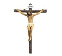 DRW Crucifix Christ de la Bonne Mort Résine Peinte à la Main 31 cm