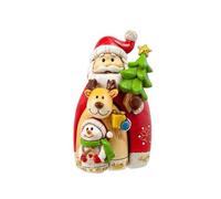 DRW Décoration de Noël en Dentelle Père Noël, Bonhomme de Neige et Renne résine 6 x 5 x 10 cm