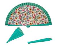 DRW Éventail en Bois décoré de Fleurs Le Jardin Secret 42 cm 42 cm