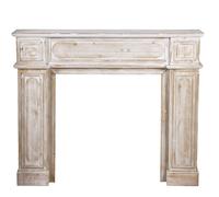 DRW Façade de cheminée en Bois MDF Blanc décapé, 120 x 23 x 101 cm