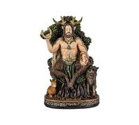 DRW Figurine Cernunnos Dieu Celtique de la Nature, de la fertilité et des Animaux en résine Peinte à la Main de 20 cm