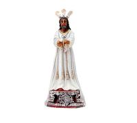 DRW Figurine Christ en résine dans Une boîte en PVC avec l'histoire, Blanc, 10 cm de Haut