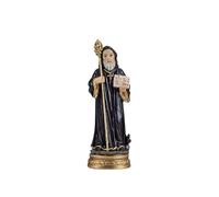 DRW Figurine de Saint Benoît en résine Peinte à la Main de 13 cm