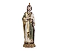 DRW Figurine de Saint Judas Thaddée Patron des Causes Difficiles et désespérées en résine Peinte à la Main Style Tissu gaufré de 31 cm