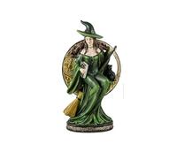 DRW Figurine de sorcière Verte Assise sur la Lune 12 x 12 x 20 cm