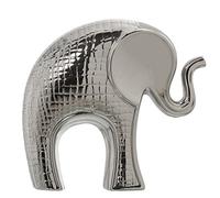 DRW Figurine d'éléphant en céramique Couleur Argent 27 x 11 x 25 cm