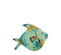 DRW Figurine d'un Poisson de Fer en Bleu 17 x 8 x 12 cm