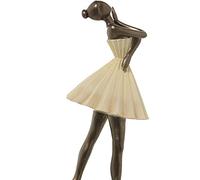 DRW Figurine d'une Danseuse en résine en crème et doré 14x13x30cm
