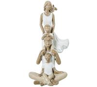 DRW Figurine d'une Famille en résine Blanche, Beige et Naturelle 22 x 11 x 9 cm