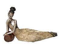 DRW Figurine d'une Femme Africaine allongée en résine 31 x 11 x 18,5 cm