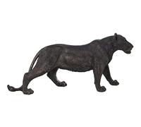 DRW Figurine d'une lionne en résine Noire et dorée 124 x 30 x 56 cm