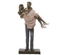 DRW Figurine d'une Paire en résine avec Fille dans Les Bras 16x9x26cm