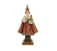 DRW Figurine Enfant Jésus de Prague Protecteur de Grossesse et Protecteur des Enfants en résine Peinte à la Main 6 x 3 x 11 cm