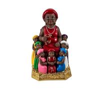 DRW Figurine Madame Rouge orisha en résine Peinte à la Main. La Madame est l'esprit d'une Ancienne Esclave Qui est Une Femme conjurée 13 x 11 x 22 cm