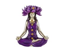 DRW Figurine pour Femme Yoga Porte-encens en résine Peinte à la Main 21 cm