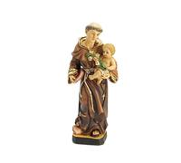 DRW Figurine Saint Antoine Enfant et Fleurs Résine Peinte à la Main 14 cm