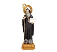 DRW Figurine Saint Benoit Résine Peinte à la Main 33 cm Pantalon, Multicolore, S Mixte