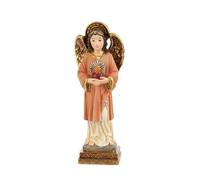DRW Figurine Saint Chamuel Archange de l'amour inconditionnel et désintéressé en résine Peinte à la Main 4 x 3 x 11 cm