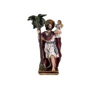 DRW Figurine Saint-Christophe en résine Peinte à la Main 20 cm