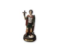 DRW Figurine Saint Expedito Patron des Causes urgentes et Protecteur dans Les Situations Difficiles en résine Peinte à la Main 5 x 5 x 15 cm