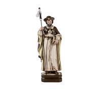 DRW Figurine Saint-Jacques Apostol Résine Peinte à la Main Tons crème 20 cm