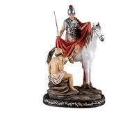 DRW Figurine Saint Martin Chevalier Résine Peinte à la Main 24 cm