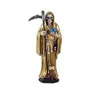 DRW Figurine Sainte Mort dorée résine Peinte à la Main 15 cm