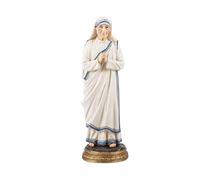 DRW Figurine Sainte Thérèse de Calcutta fondatrice des Missionnaires de la Charité et Sainte des Pauvres en résine Peinte à la Main 10 x 10 x 30 cm