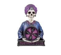 DRW Figurine sorcière crâne avec Roulette en résine Peinte à la Main 42 cm