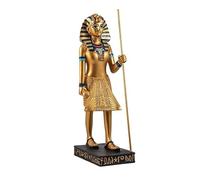 DRW Figurine Toutankhamon Roi égyptien sur Pied en résine Peinte à la Main 11 x 6 x 26 cm