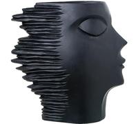 DRW Figurine Vase d'une Face en résine Noire 28 x 79 x 79 cm