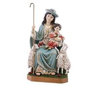 DRW Figurine Vierge Bergère en résine Peinte à la Main 40 cm