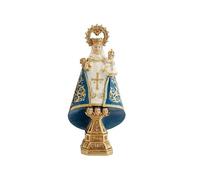 DRW Figurine Vierge de Covadonga Bleu Résine Peinte à la Main 22 cm