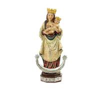 DRW Figurine Vierge de l'Almudena patronne de Madrid en résine Peinte à la Main 4 x 3 x 10 cm