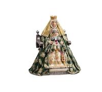 DRW Figurine Vierge des Rois Vert Résine Peinte à la Main 15 cm