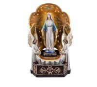 DRW Fontaine de la Vierge Miraculeuse avec Petits Anges en résine Peinte à la Main
