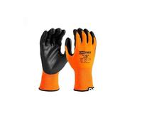 DRW Gants de travail en nitrile sans couture Grip 13 Orange Noir 12 jeux Taille M