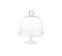 DRW Gâteau en Verre avec Assiette et Cloche en Verre soufflé à la Main en Espagne Transparent 30 x 30 x 30 cm