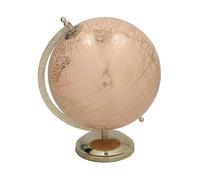 DRW Globe terrestre Rose doré Rose et doré avec Base dorée 18 x 21 x 24 cm
