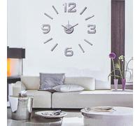 DRW Horloge Murale adhésive en Caoutchouc EVA Max. 60 cm en Argent 60 x 2 x 60 cm